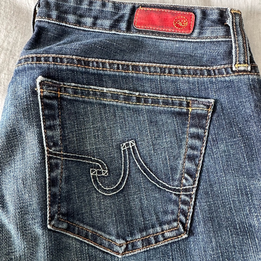 AG bootcut, distressed jeans